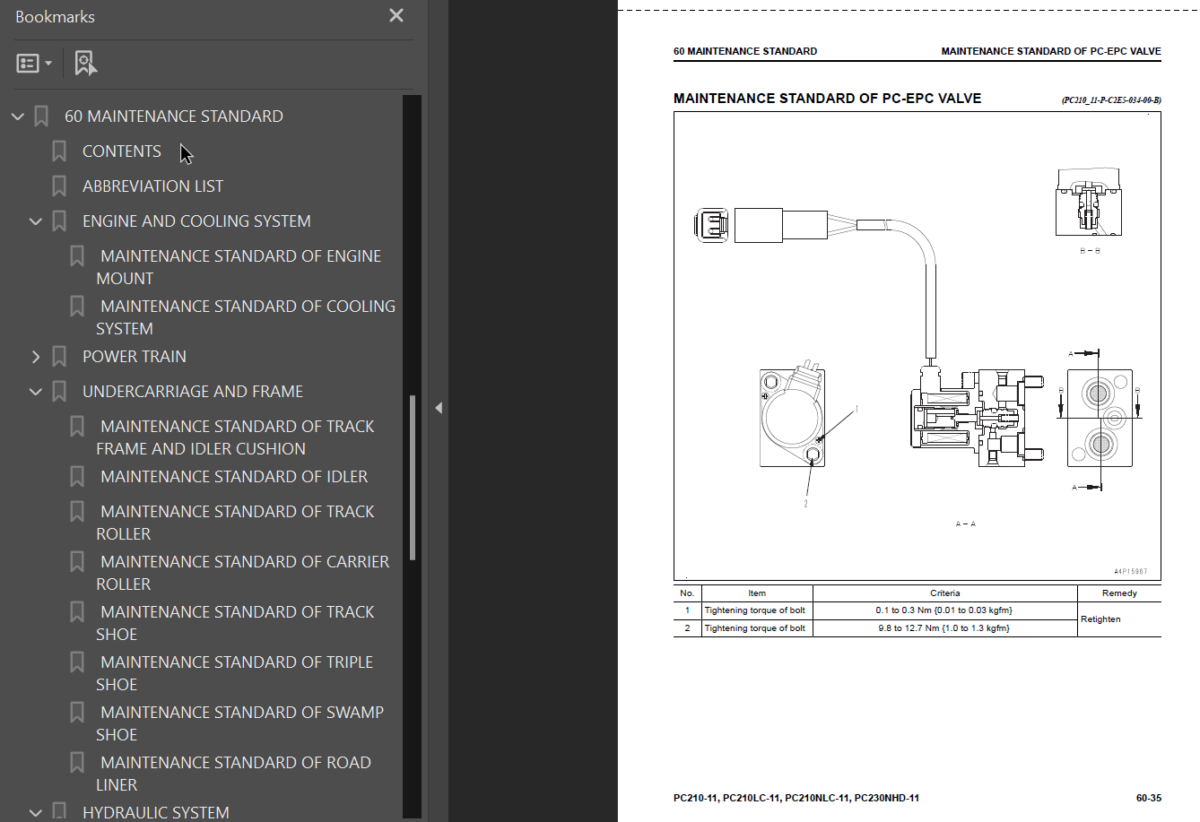 PC210-11 PC210LC-11 PC210NLC-11 PC230NHD-11 Shop Manual