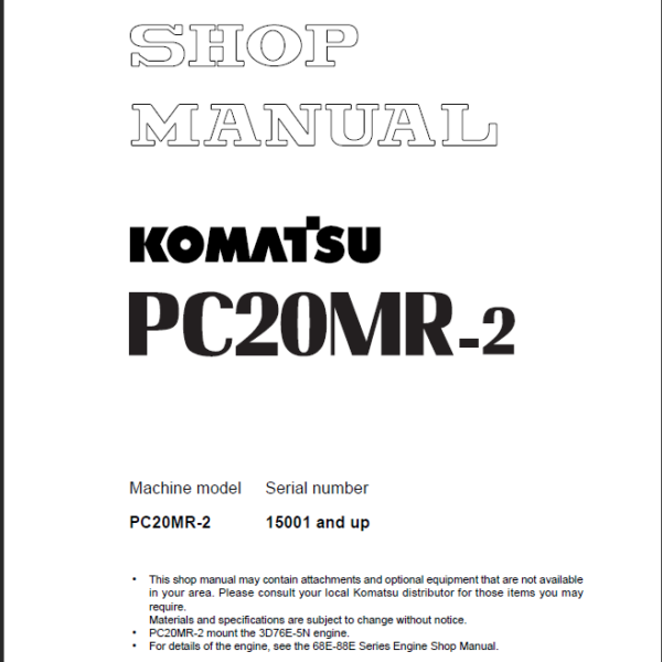 PC20MR-2 Shop Manual