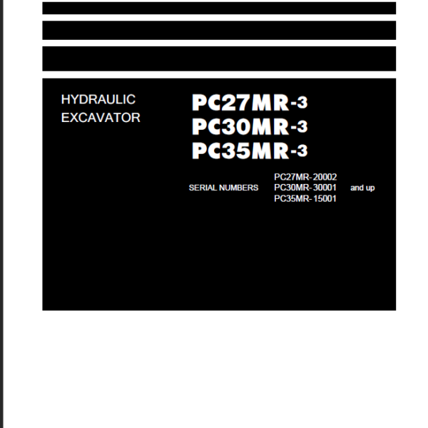 PC27MR-3 PC30MR-3 PC35MR-3 Shop Manual