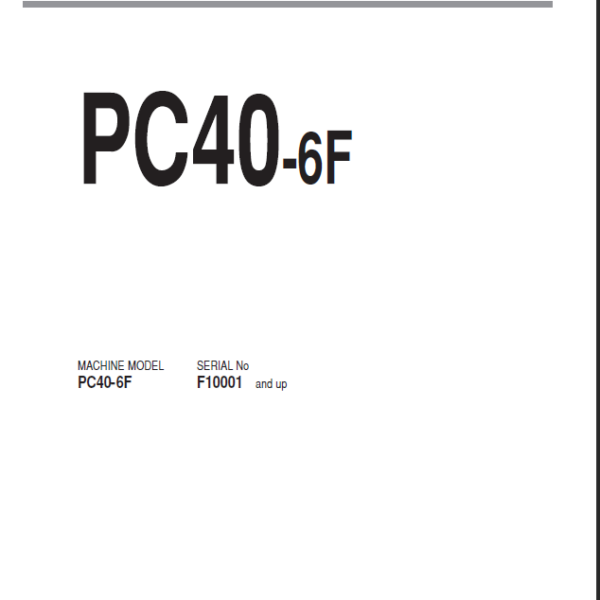 PC40-6F Shop Manual