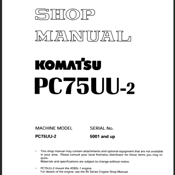 PC75UU-2 Shop Manual