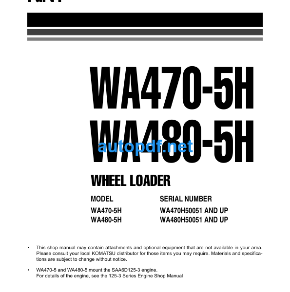 WA470-5H WA480-5H Shop Manual