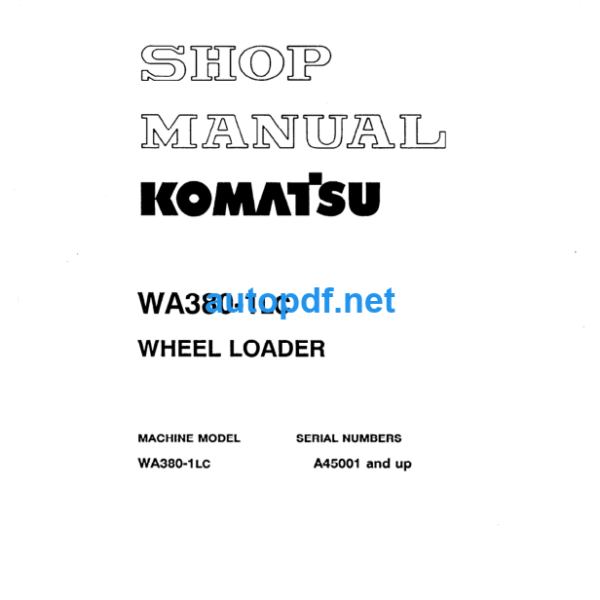 WA380-1LC Shop Manual