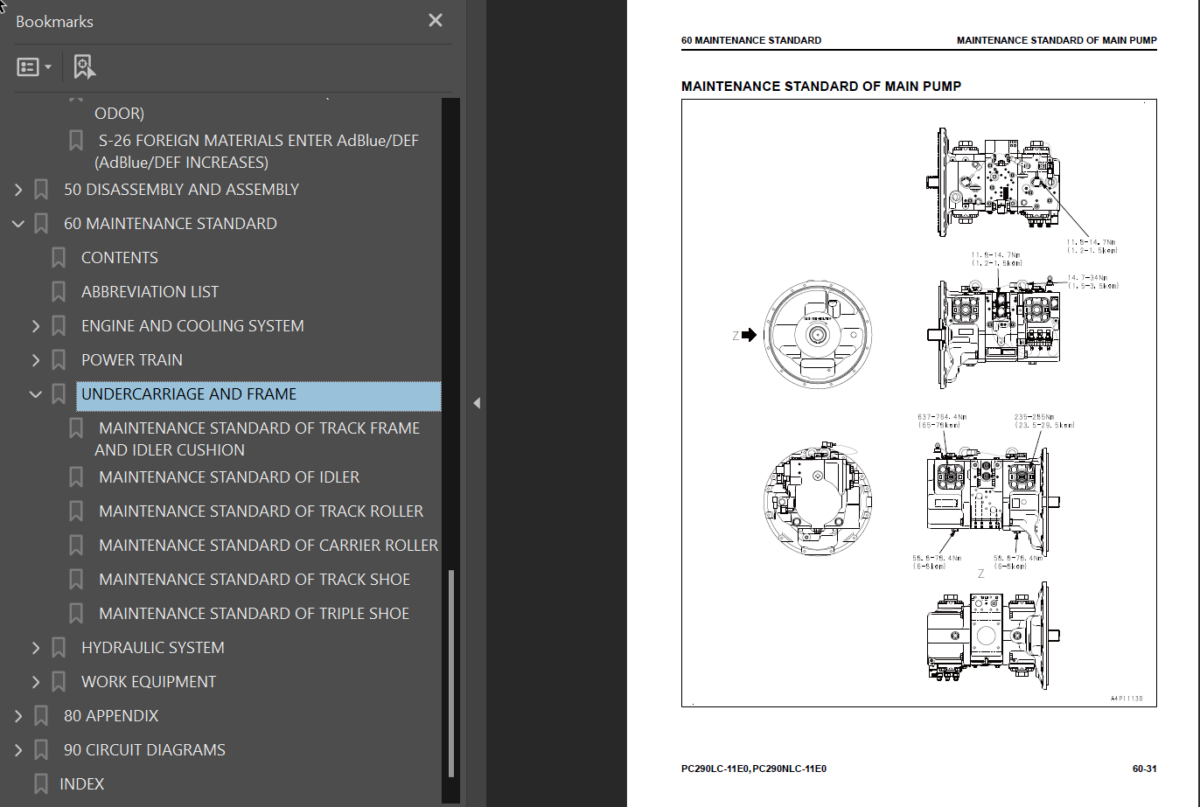 PC290 -11E0 PC290LC -11E0 PC290NLC-11E0 Shop Manual