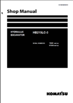 HB215LC-3 SERIAL 70009 and up K70202 and up Shop Manual