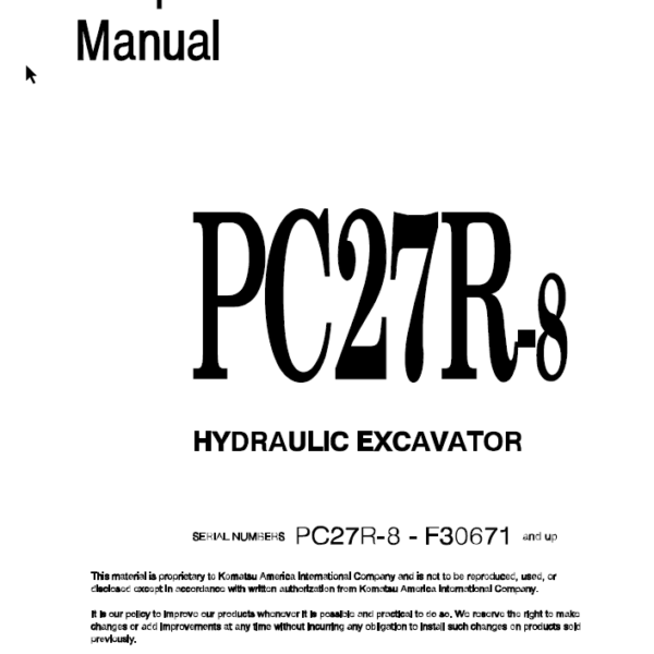 PC27R-8 Shop Manual