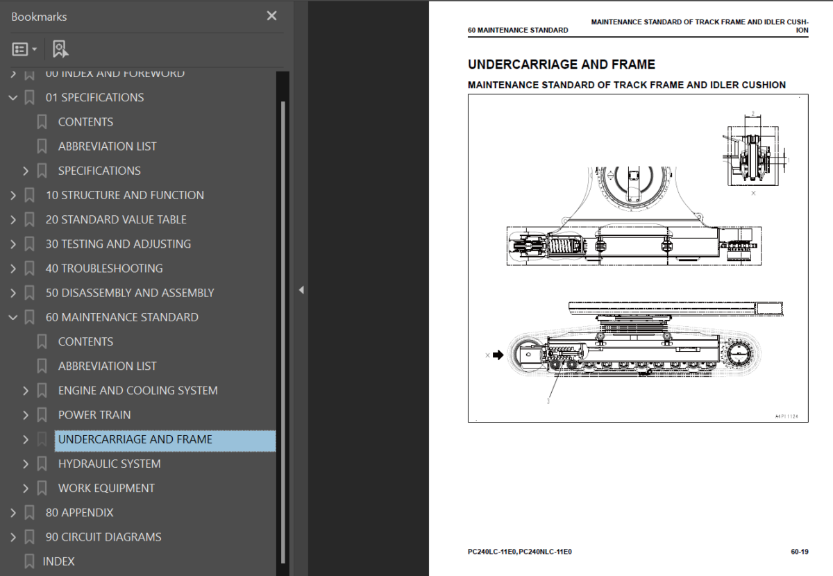 PC240LC -11E0 PC240NLC -11E0 (SERIAL NUMBERS K75274 and up) Shop Manual