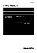HB215LC-3 SERIAL 70009 and up K70001 - K70201 Shop Manual
