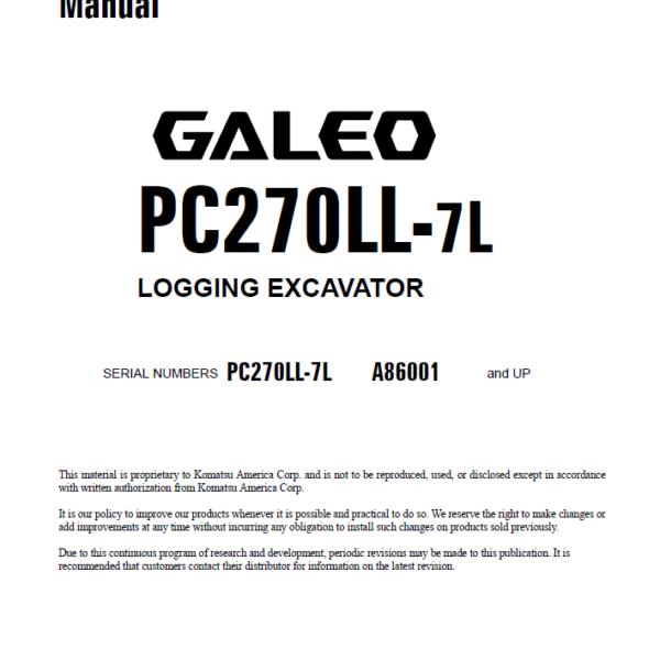 PC270LL-7L GALEO Shop Manual