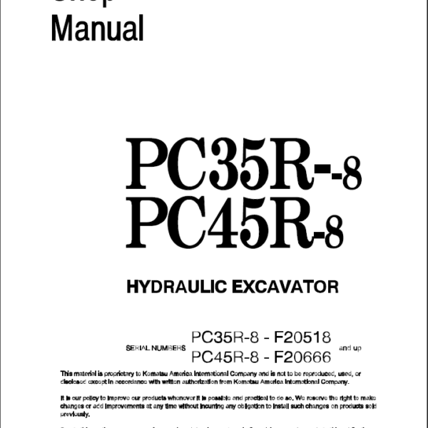 PC35R-8 PC45R-8 Shop Manual