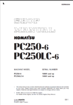 PC250-6 PC250LC-6 Shop Manual
