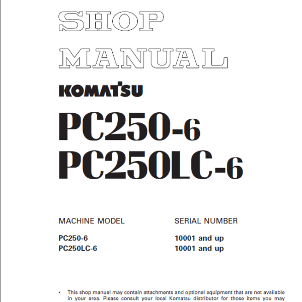 PC250-6 PC250LC-6 Shop Manual
