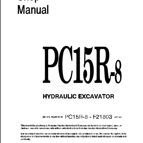 PC15R-8 Shop Manual