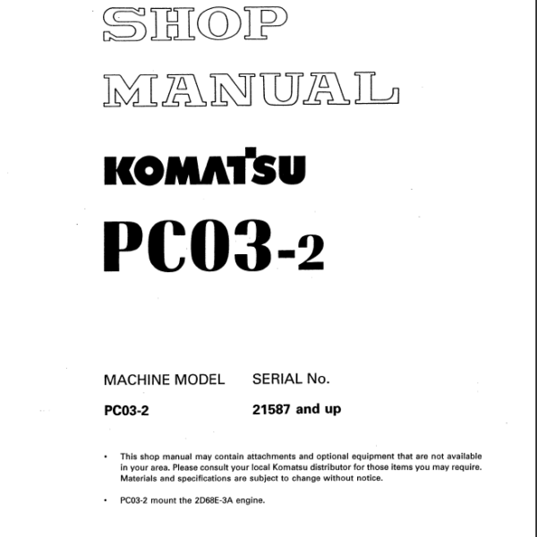 PC03-2 Shop Manual