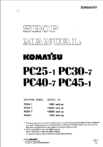 PC25-1 PC30-7 PC40-7 PC45-1 Shop Manual