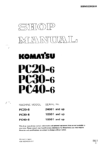 PC20-6 PC30-6 PC40-6 Shop Manual