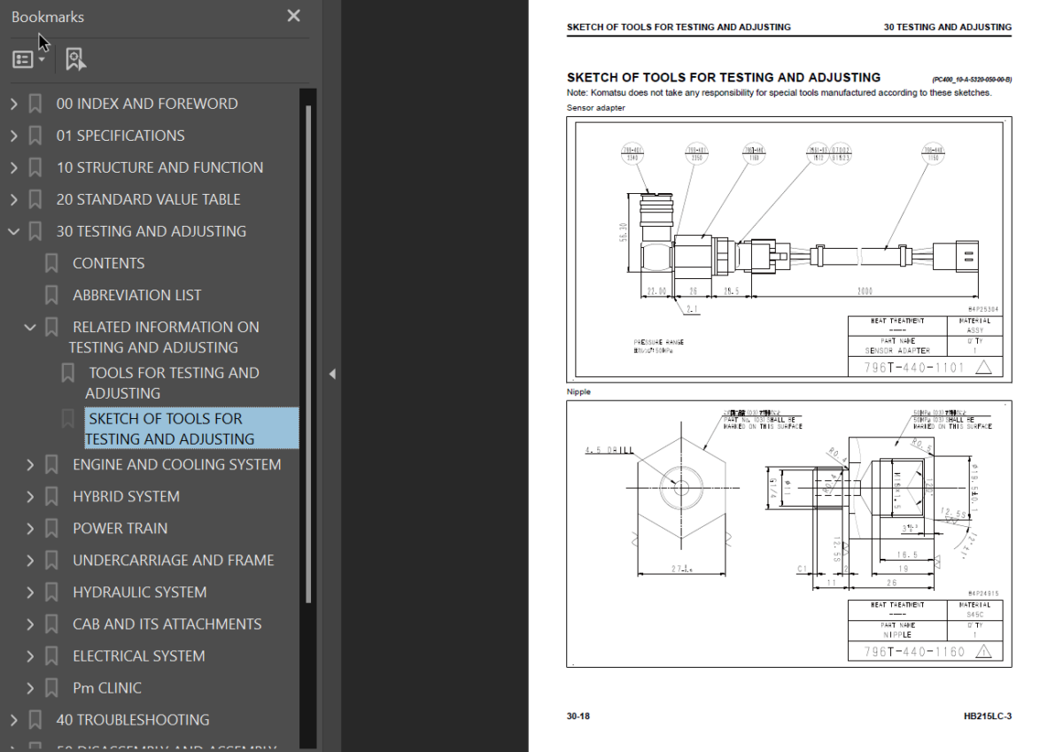 HB215LC-3 Shop Manual