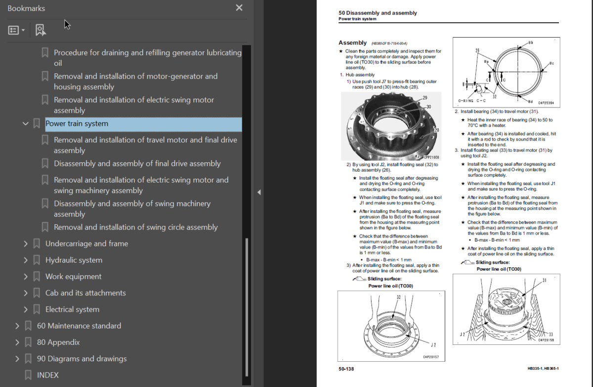 HB335-1 HB335LC-1 HB365-1 HB365LC-1 Shop Manual