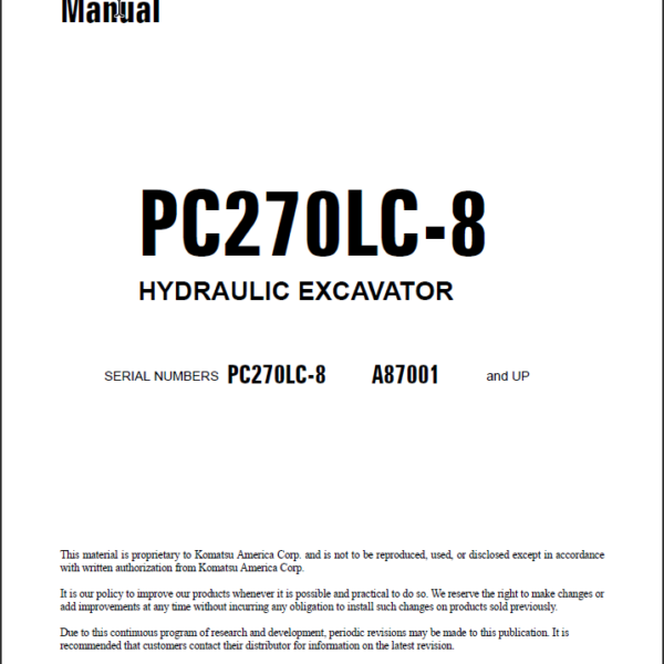 PC270LC-8 Shop Manual