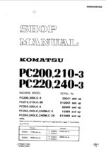 PC200 PC210-3 PC220 PC240-3 Shop Manual