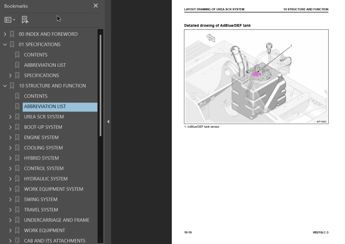 HB215LC-3 (SERIAL NUMBERS 70009 and up K70001 and up) Shop Manual