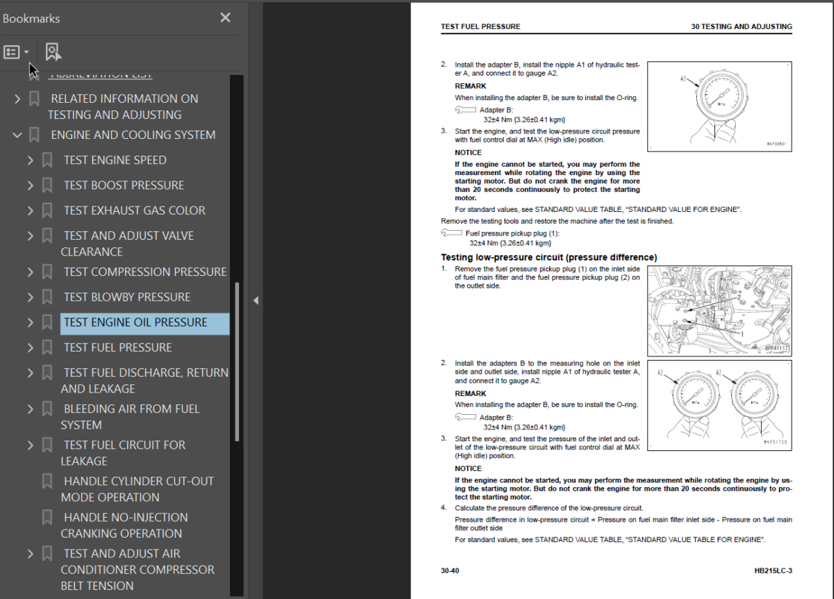 HB215LC-3 (SERIAL NUMBERS 70009 and up K70001 and up) Shop Manual