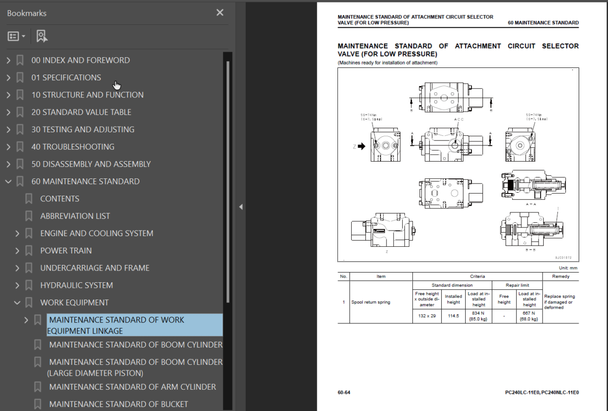 PC240LC -11E0 PC240NLC -11E0 Shop Manual