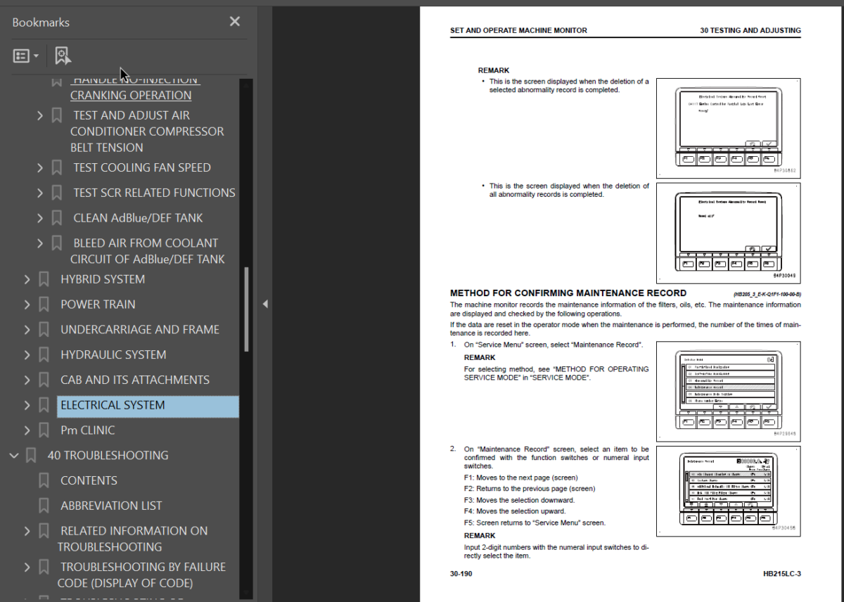 HB215LC-3 (SERIAL NUMBERS 70009 and up K70001 and up) Shop Manual