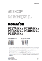 PC27MRX-1 PC30MRX-1 PC35MRX-1 PC40MRX-1 PC45MRX-1 Shop Manual