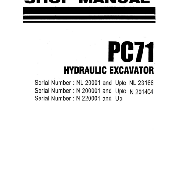 PC71 Shop Manual