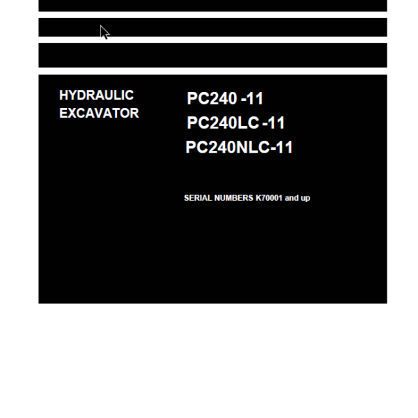 PC240 -11 PC240LC -11 PC240NLC-11 Shop Manual