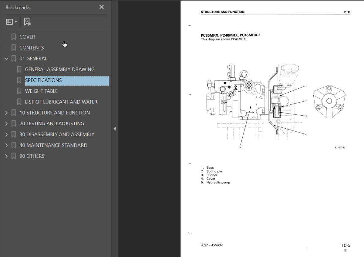 PC27MRX-1 PC30MRX-1 PC35MRX-1 PC40MRX-1 PC45MRX-1 Shop Manual