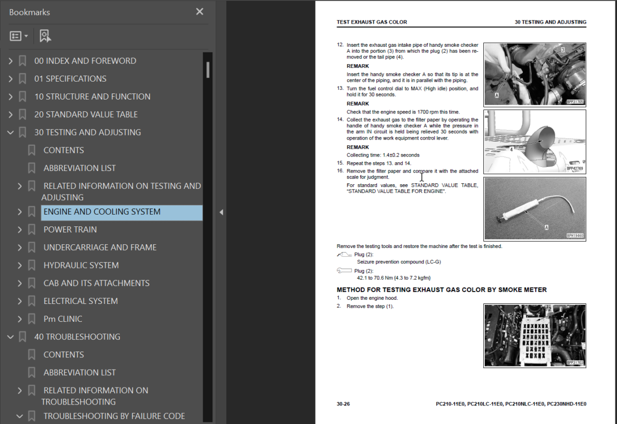 PC210 -11E0 PC210LC -11E0 PC210NLC-11E0 PC230NHD-11E0 (UENBM00543) Shop Manual