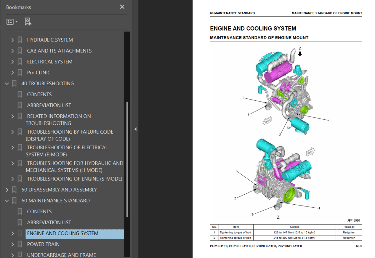 PC210 -11E0 PC210LC -11E0 PC210NLC-11E0 PC230NHD-11E0 (UENBM00543) Shop Manual