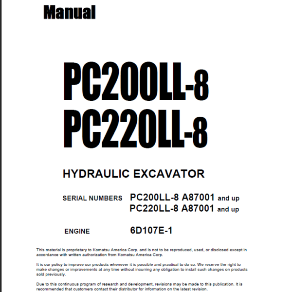 PC200LL-8PC220LL-8 Shop Manual