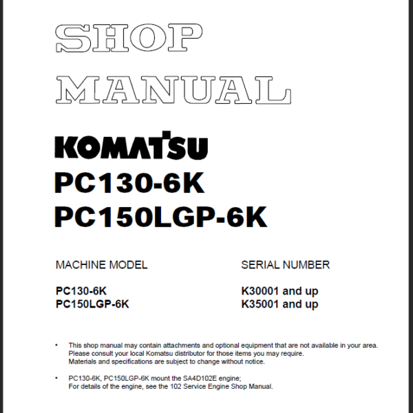 PC130-6K PC150LGP-6K Shop Manual