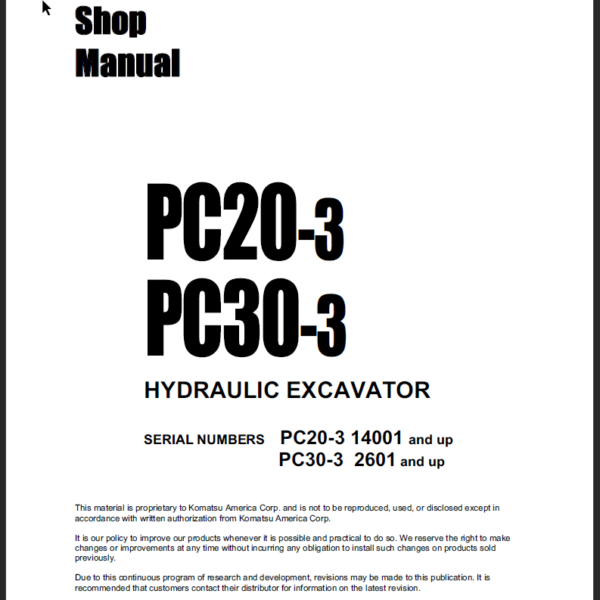 PC20-3 PC30-3 Shop Manual