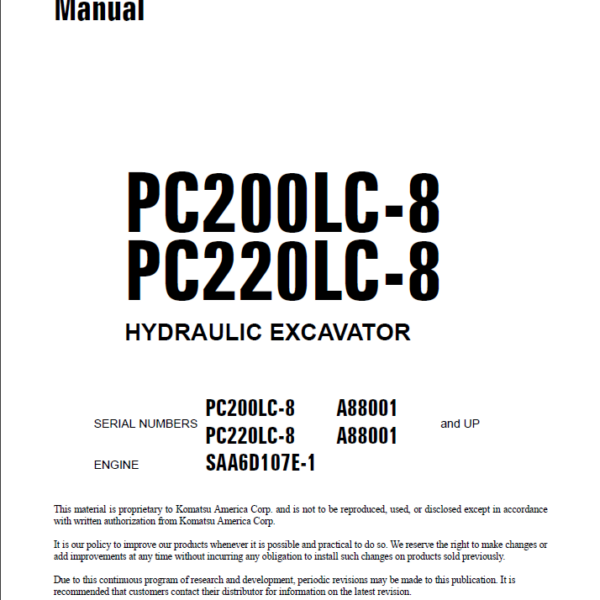 PC200LC-8 PC220LC-8 Shop Manual