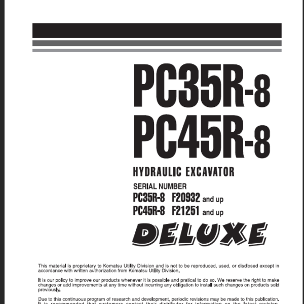 PC35R-8 PC45R-8 DELUXE Shop Manual