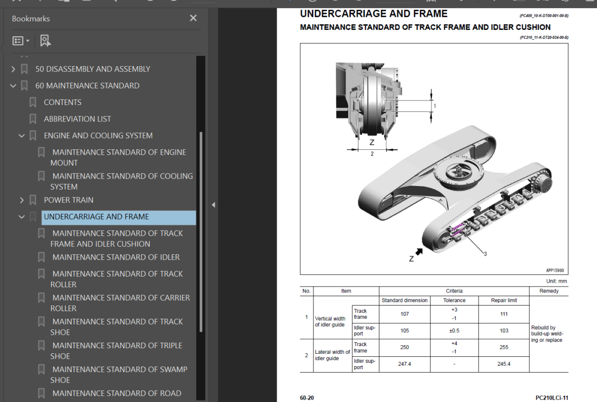 PC210LC I-11 (SERIAL NUMBERS 500470 and up K75001 and up) Shop Manual