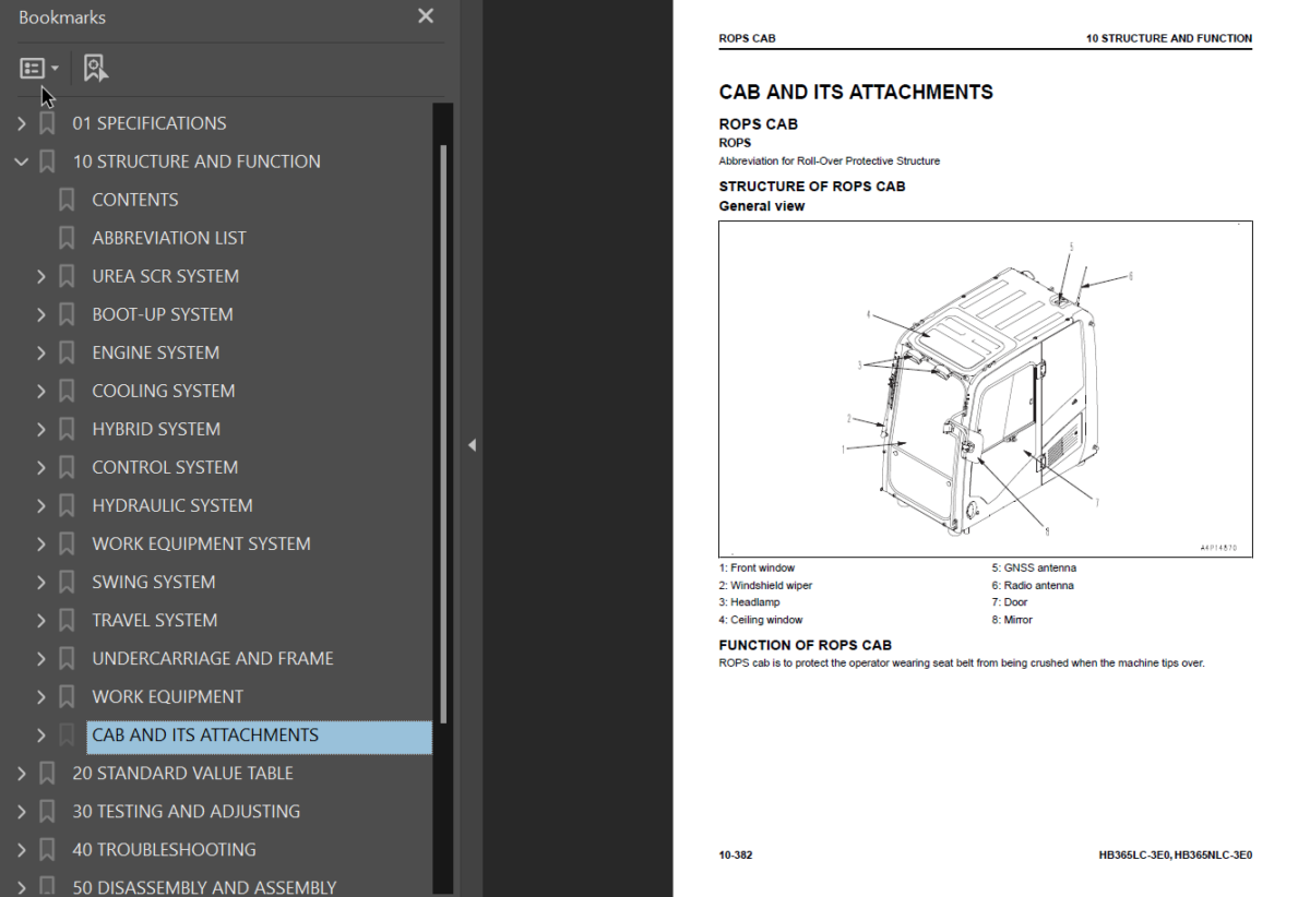 HB365LC-3E0 HB365NLC-3E0 Shop Manual (K75222 and up)