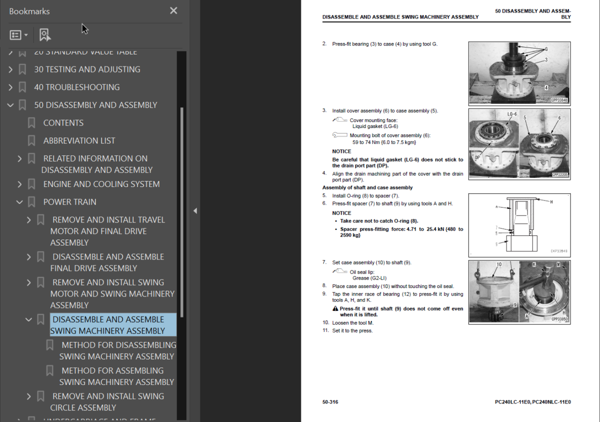 PC240LC -11E0 PC240NLC -11E0 Shop Manual