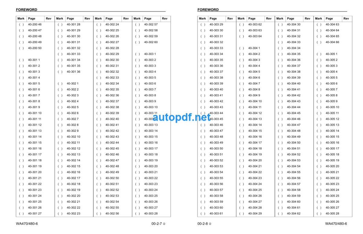 WA470-6 WA480-6 Shop Manual