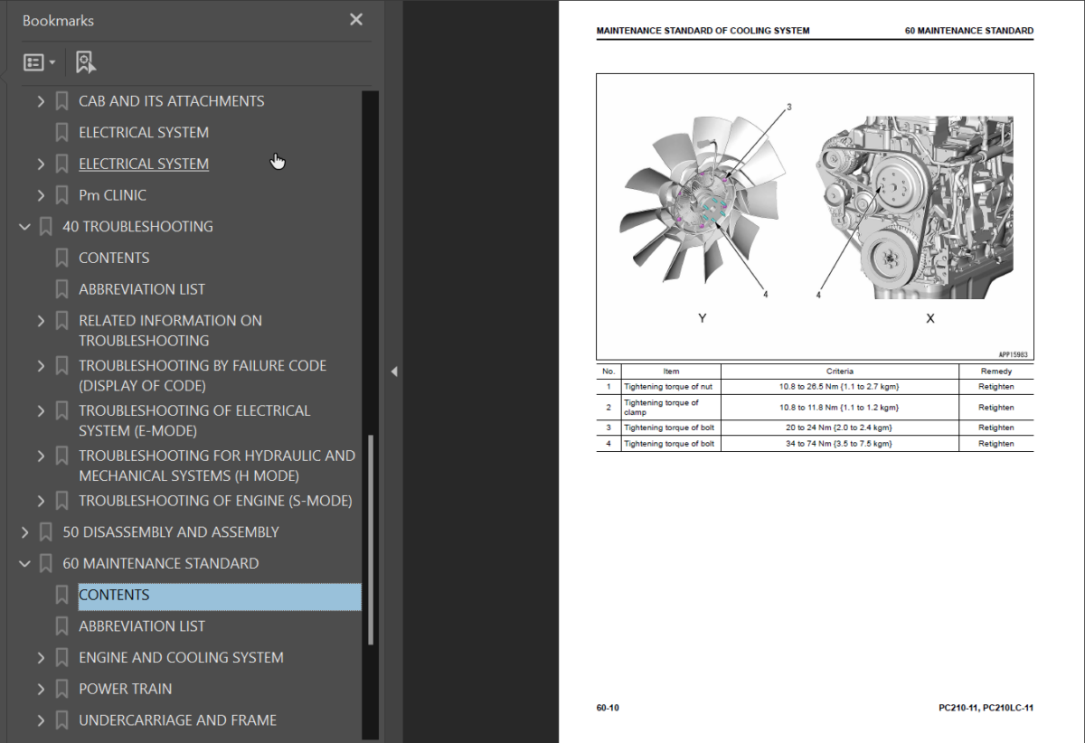 PC210 -11 PC210LC-11 PC210NLC-11 PC230NHD-11 (SERIAL NUMBERS 500007 and up K70001 and up) (UENBM00362) Shop Manual