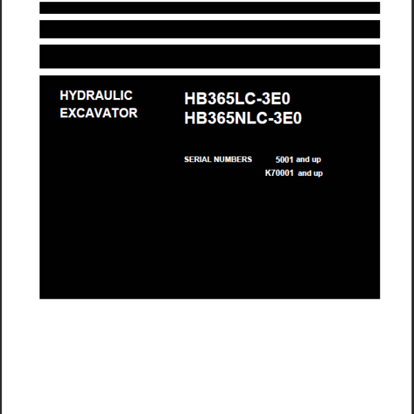 HB365LC-3E0 HB365NLC-3E0 Shop Manual
