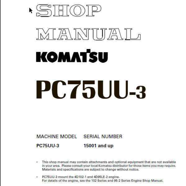 PC75UU-3 Shop Manual
