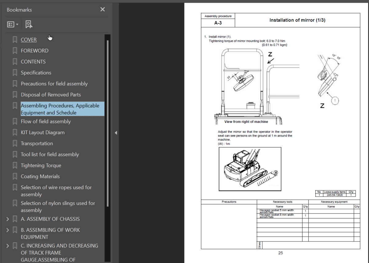 HB365LC-3 Field Assembly Instruction