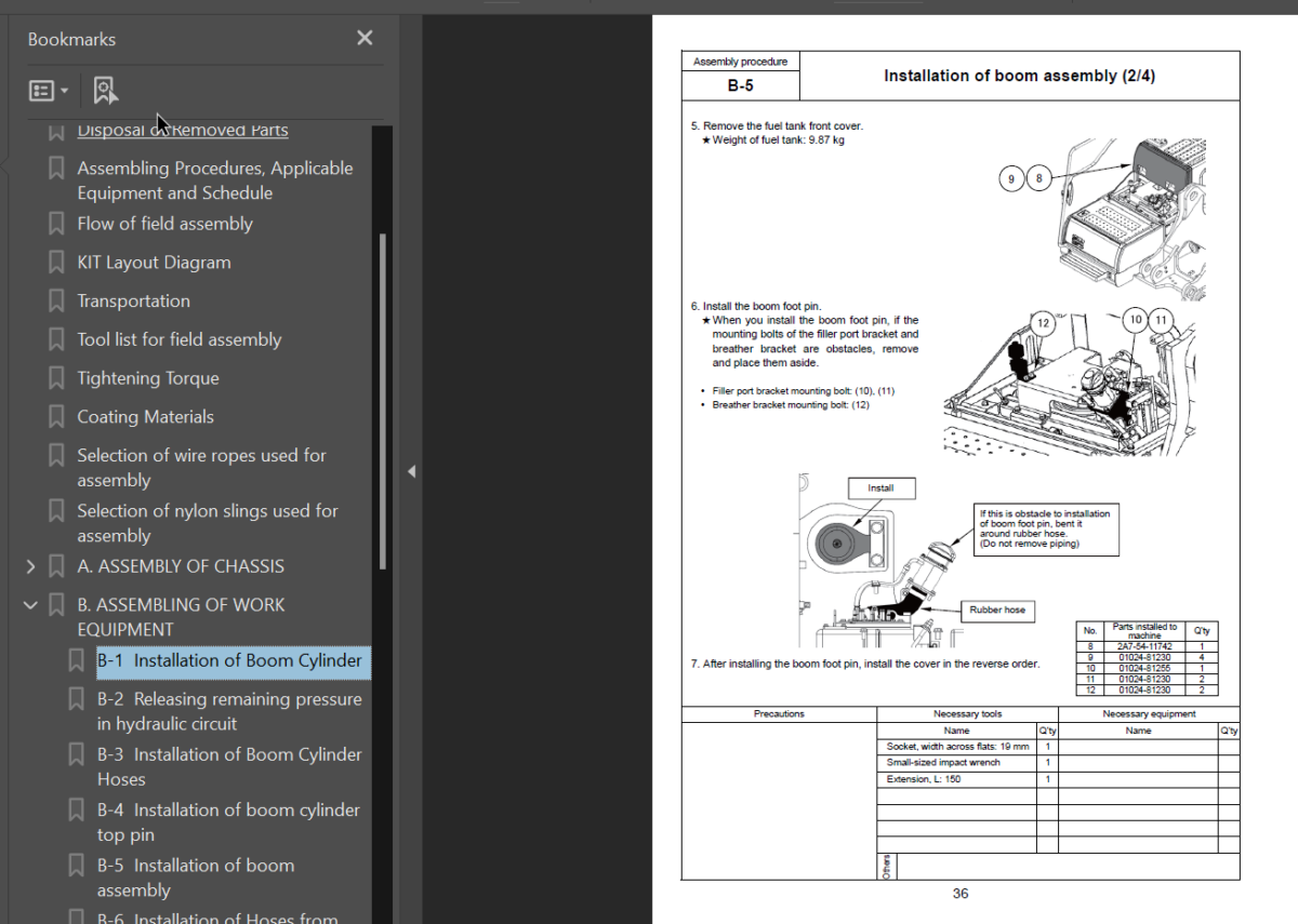 HB365LC-3 Field Assembly Instruction