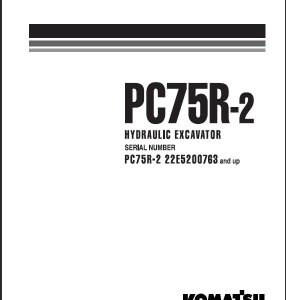 PC75R-2 Shop Manual