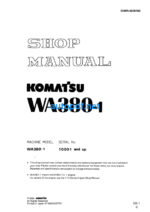 WA380-1 Shop Manual